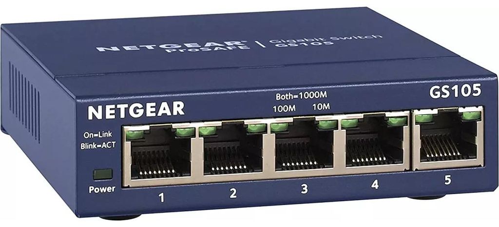 NETGEAR GS105, Unmanaged, Gigabit Ethernet (10/100/1000), Produktbild 
