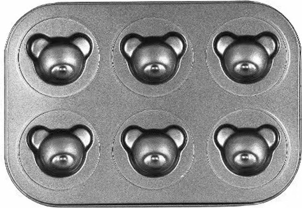 CANDeal 6 Cavity Non-Stick Kuchen Backform, Love Bear Cookie Form, kreative Form für Muffin, Brownie, Maisbrot, Käsekuchen, Panna Cotta, Pudding,...