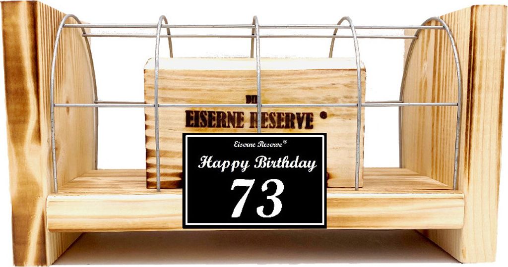 73 Happy Birthday - Eiserne Reserve Gitterbox Geldgeschenk 73. Geburtstag
