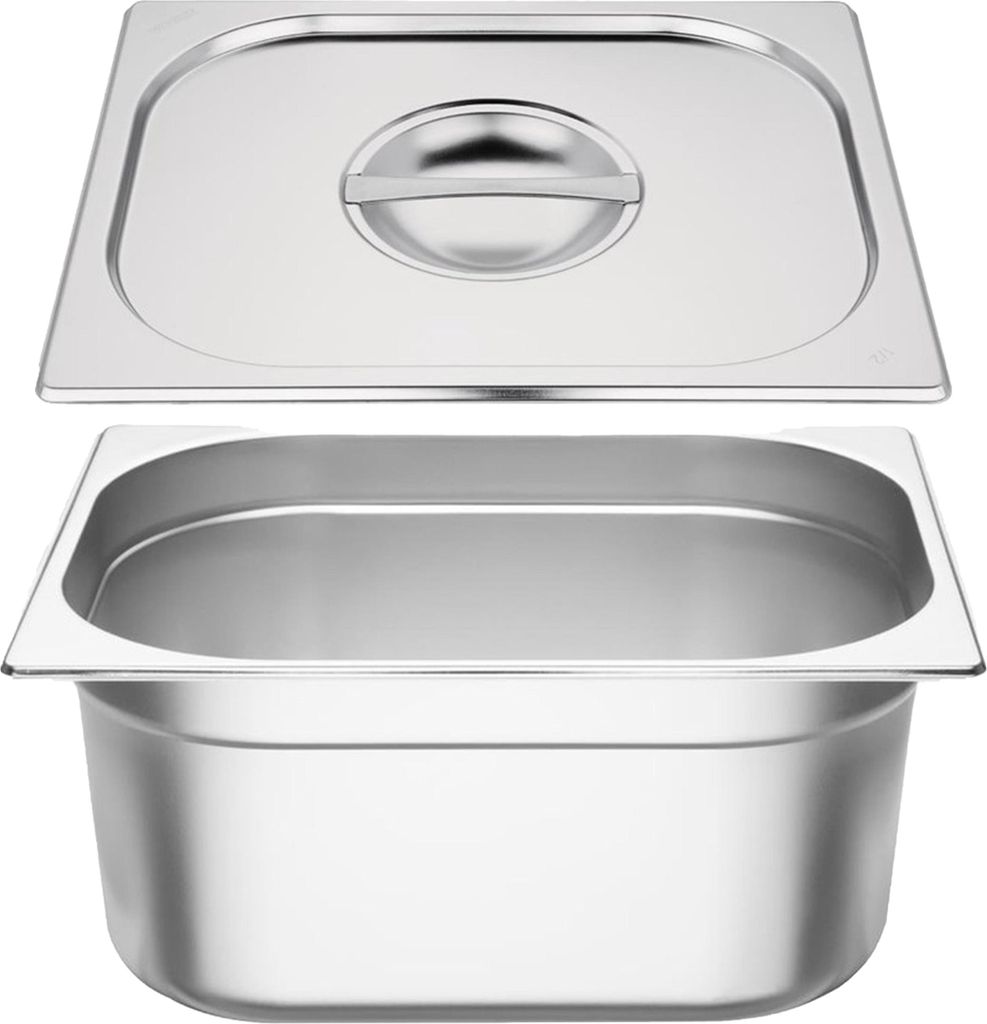 Vogue GN-Behälter GN1/2 + Deckel - 15cm - 9L - 1 Set - Edelstahl