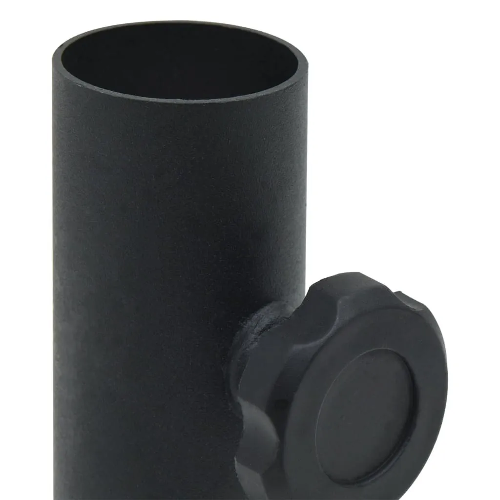 Pied de parasol noir mat en acier robuste pour mâts de 32 à 38 mm Ø - 6
