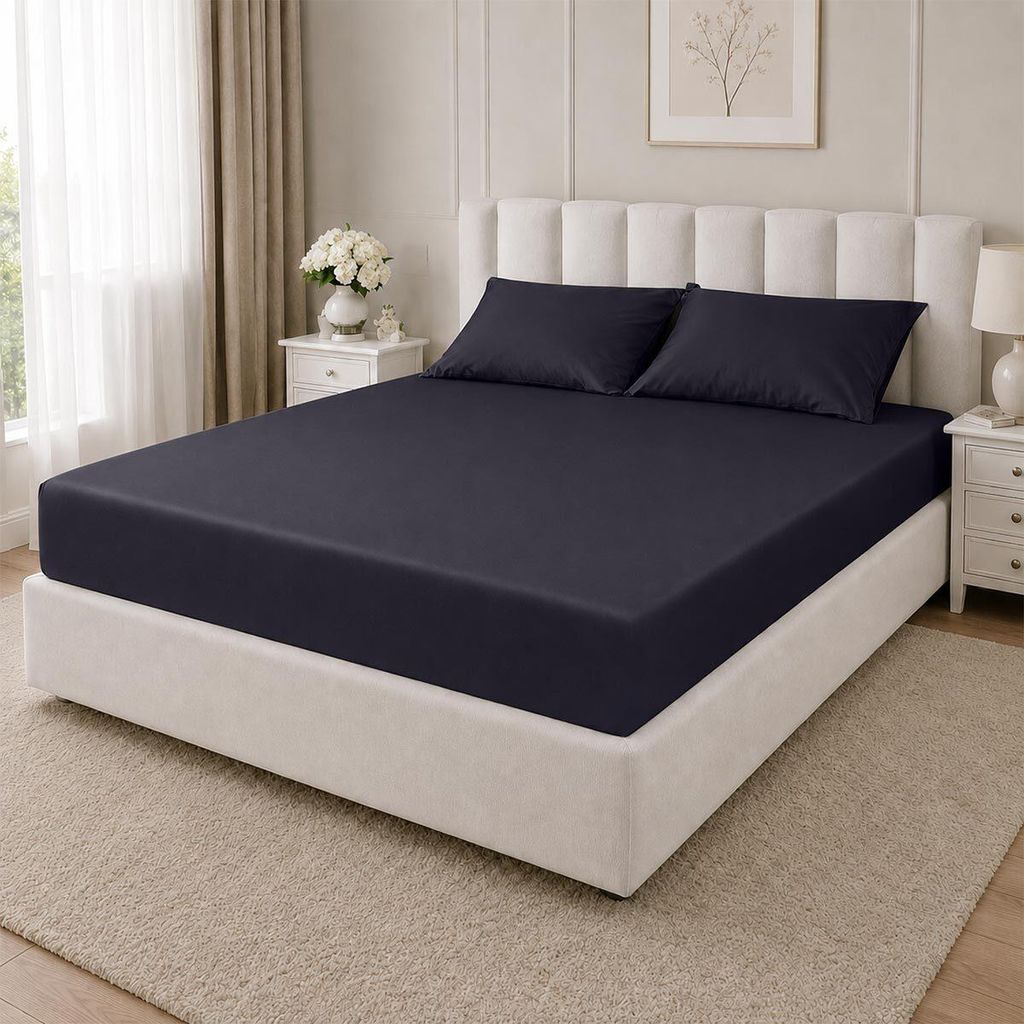 Traumschlaf Mako-Satin Spannbetttuch 120x200 cm schwarz