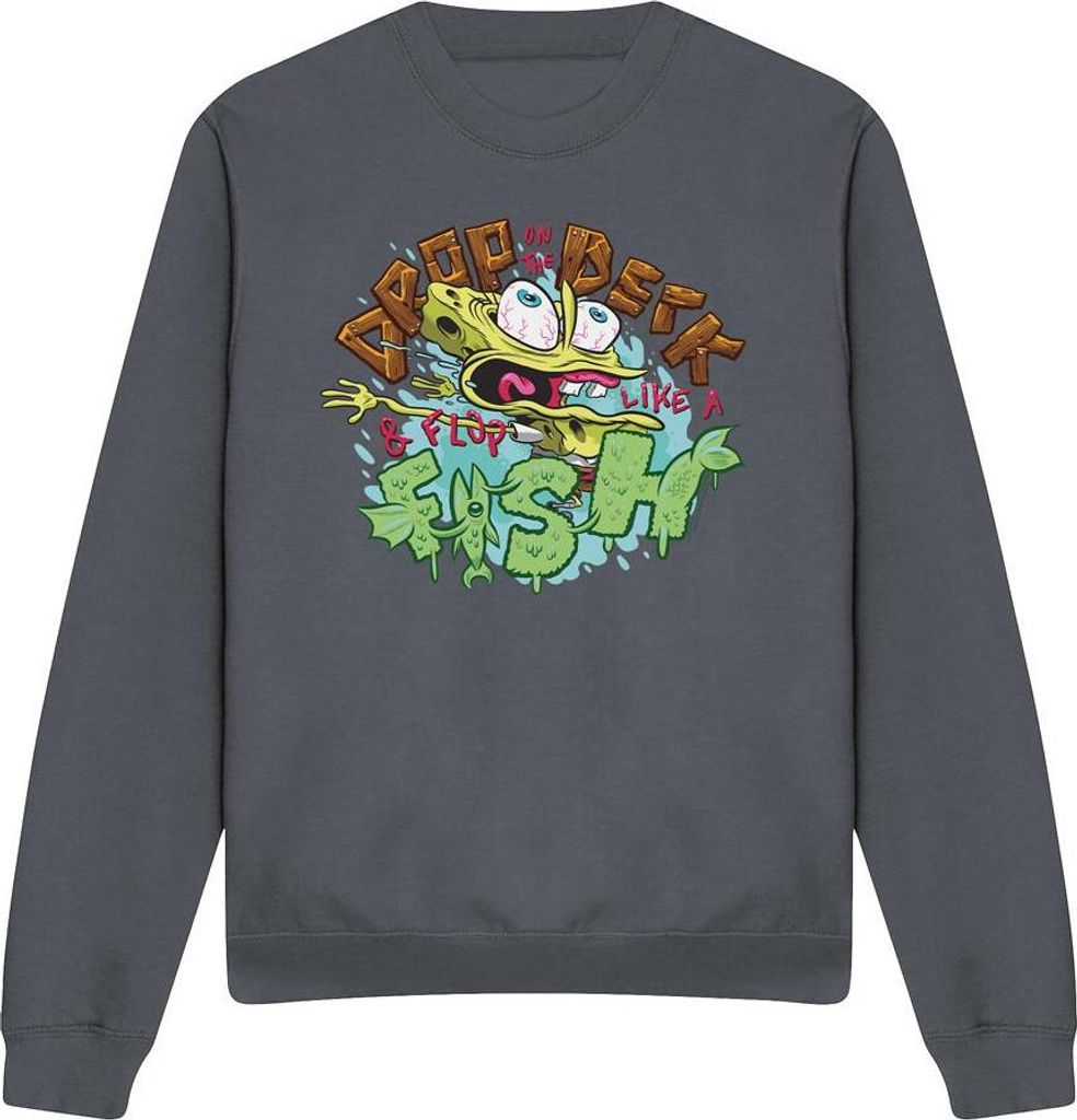 SpongeBob SquarePants - "Drop And Flop" Sweatshirt für Herren/Damen Uni TV12783 (S) (Holzkohle)