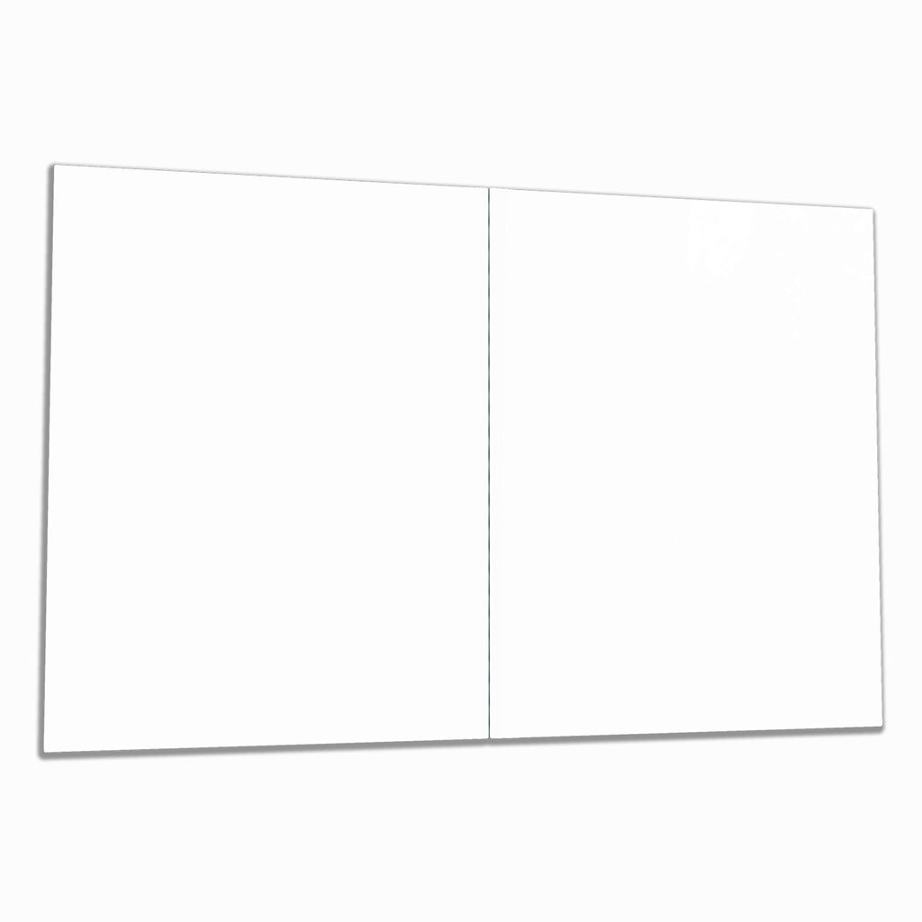 Wallario Herdabdeckplatte aus Glas, Größe 80 x 52 cm 2-teilig, Motiv Weiß
