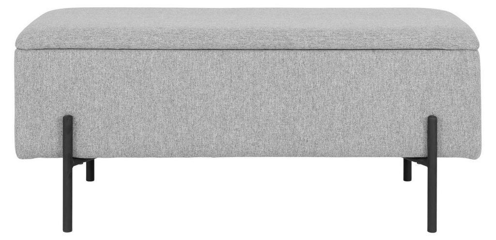 Sitzbank Watford mit Stauraum, Hellgrau, 95 cm Produktbild 