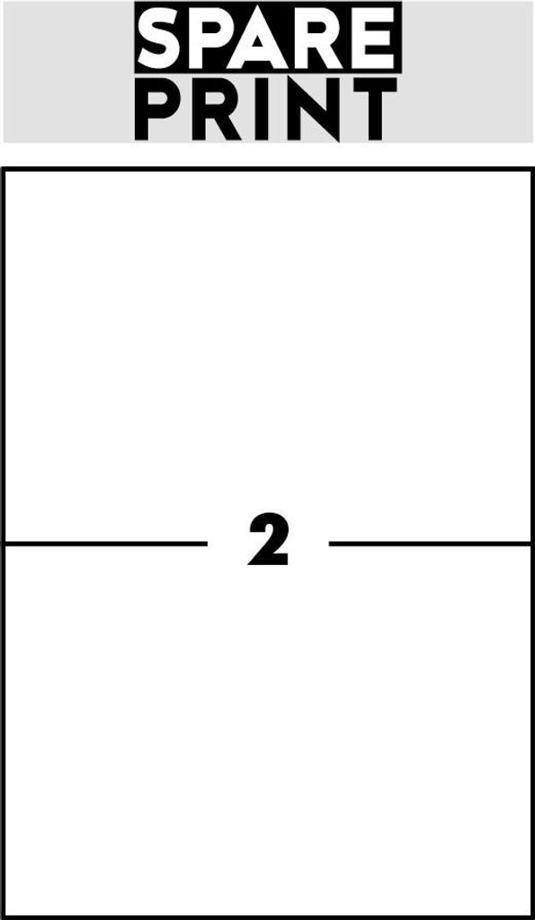 SPARE PRINT PREMIUM selbstklebend, weiß, 100 Blatt A4 im Karton (1 Blatt/2× Etikett 210×148,5mm)