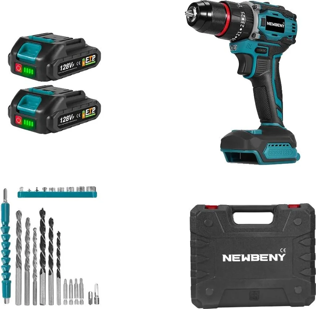 Perceuse sans fil à percussion 80 Nm moteur Brushless et 2 batteries B