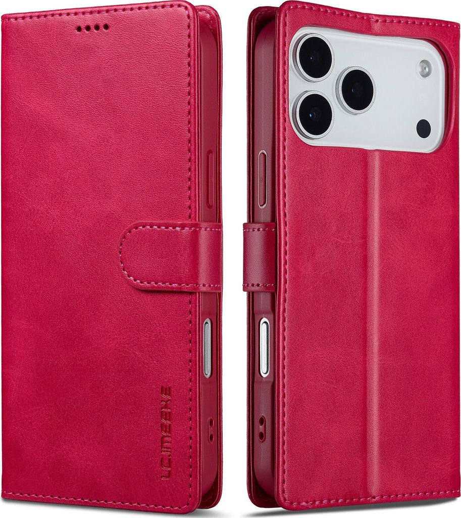 Hülle für iPhone 17 Pro, Klapphüllen Brieftasche Leder Magnetverschluss Ständer Schutzhülle Rosa