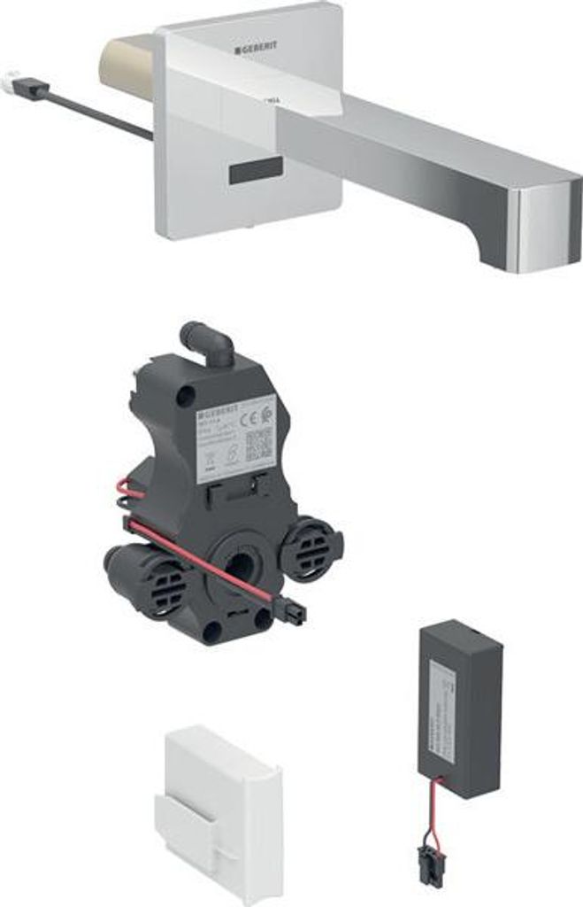 Geberit Brenta Waschtischarmatur, Ausladung 170mm, ohne Mischer, Batteriebetrieb, für UP-Funktionsbox, 116.273.21.1