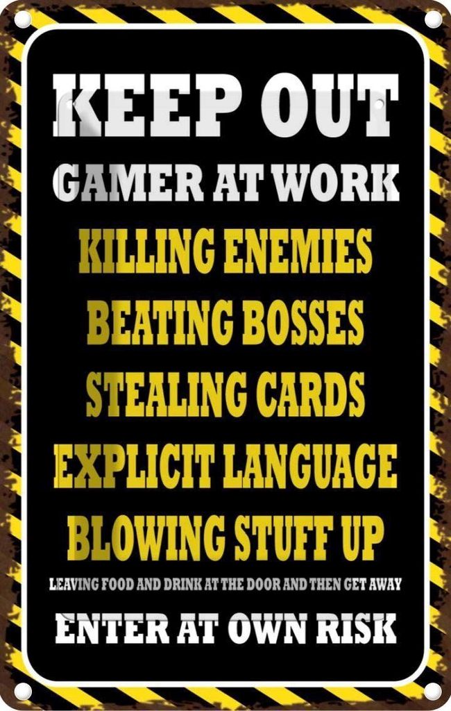 vianmo Blechschild 18x12 cm Keep Out gamer at work killing Dekoration