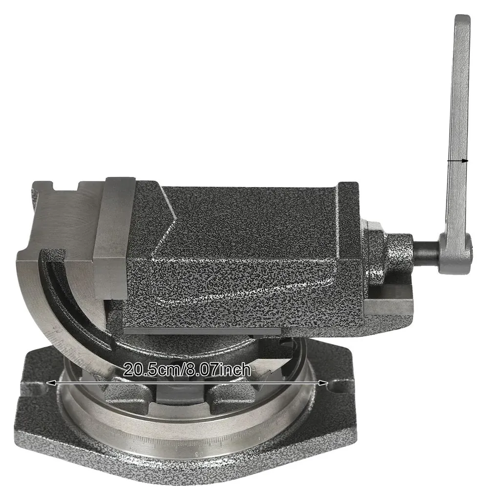 Étau à forte force de serrage base rotative 360° finition argent métal