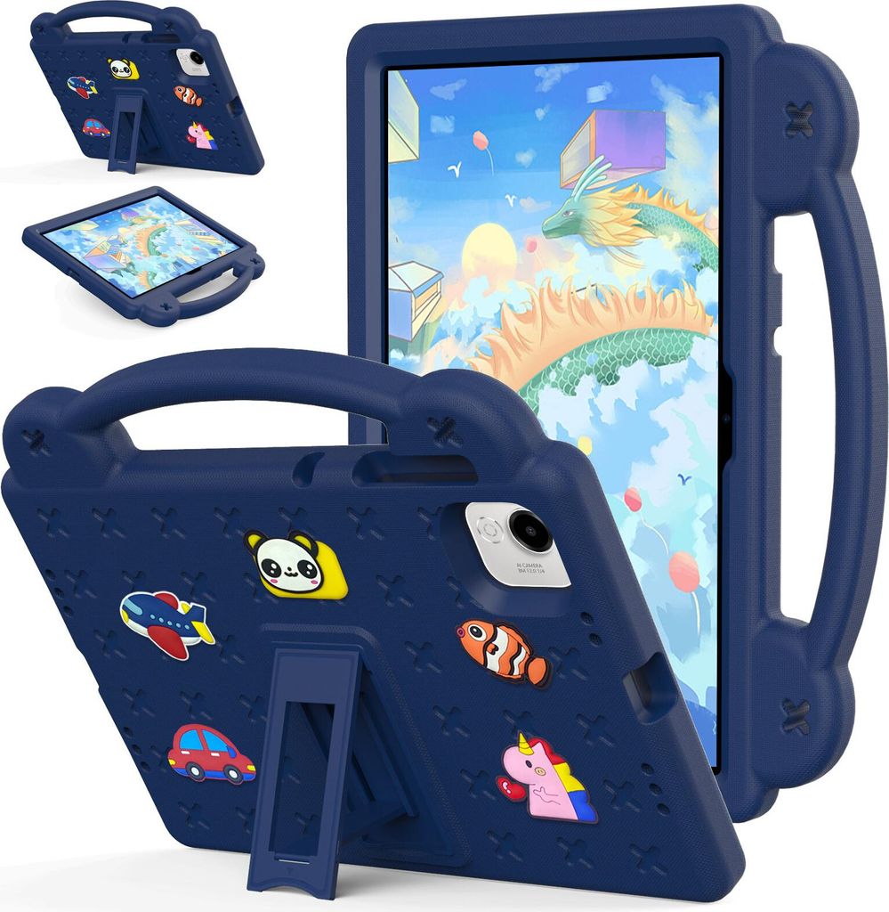 Schutzhülle für Honor Pad X9A 11,5 2025 Niedliche Hülle für Kinder, Stoßfest mit Griff und Ständer Dunkelblau