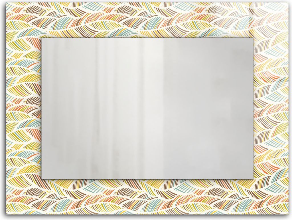 Bunte Wellenblätter – Rechteckiger Spiegel mit Druck 80x60 cm – Modern - Dekorativ für die Wand