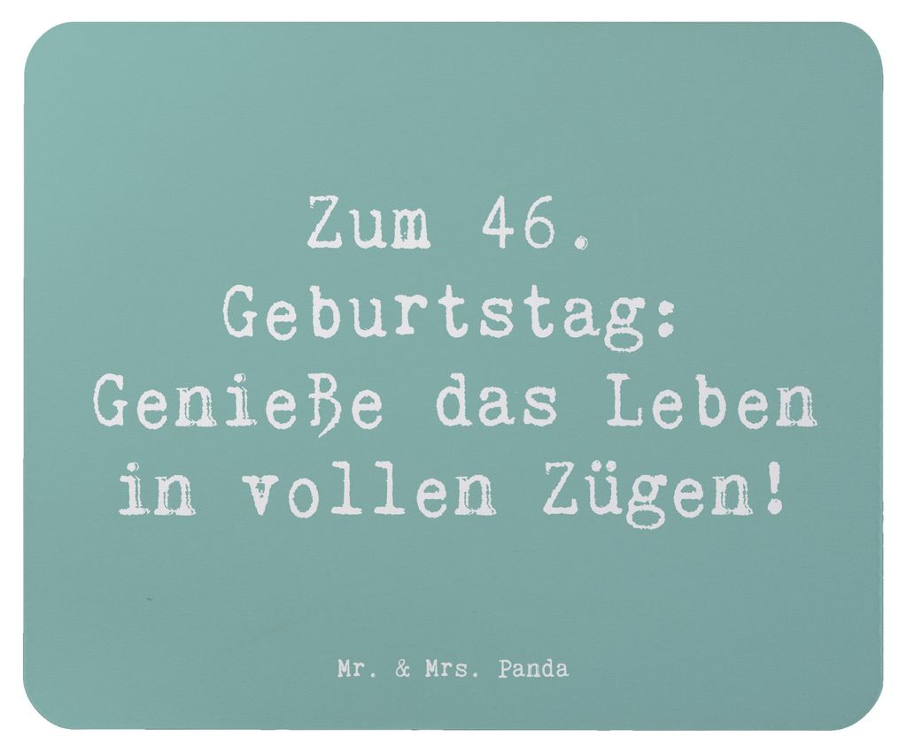 Mr. & Mrs. Panda Mouse Pad Spruch 46. Geburtstag Lebensfreude - Meeresbrise - Geschenk, Glück, feiern, spontane Entscheidungen, computer mousepad,...