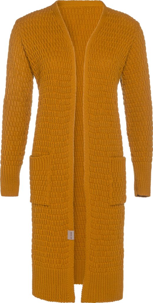 Knit Factory Jaida Lange Strickjacke - Ocker - 40/42