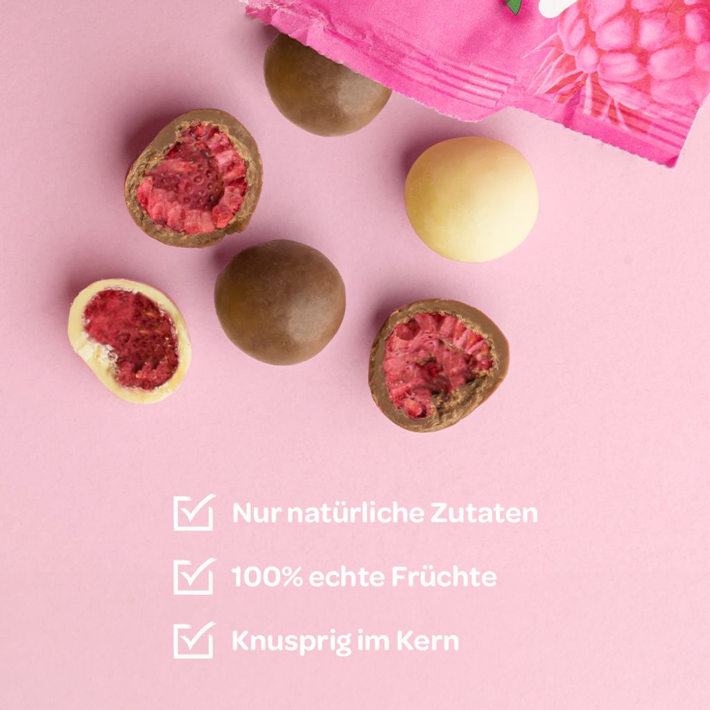 FruitySouls - Gefriergetrocknete Himbeeren mit Schokolade | Produktbild 2