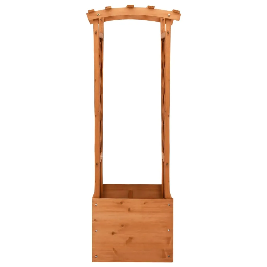 Bac à fleurs avec support treillis en bois de sapin pour jardin 130cm