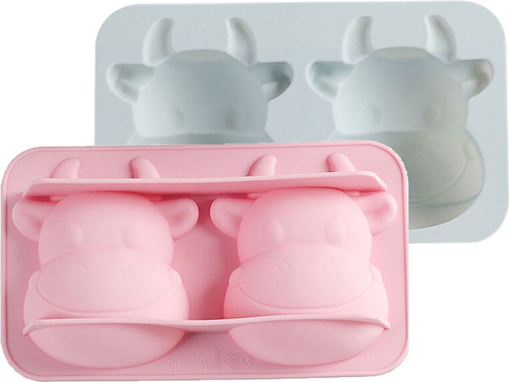 2 Stück Tierharzformen 3D-Kuh-Epoxid-Silikonform Ochsen-Rind-Gießform Für DIY-Seifen-Kerzen-Pralinen-Süßigkeiten-Fondant-Handwerk