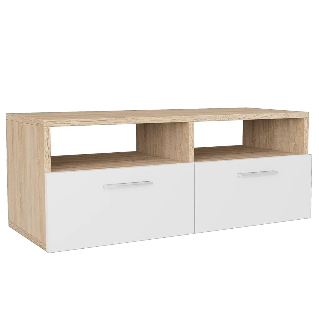 Mobiletto TV Rovere Bianco 95 cm - Supporto TV Economico e Solido