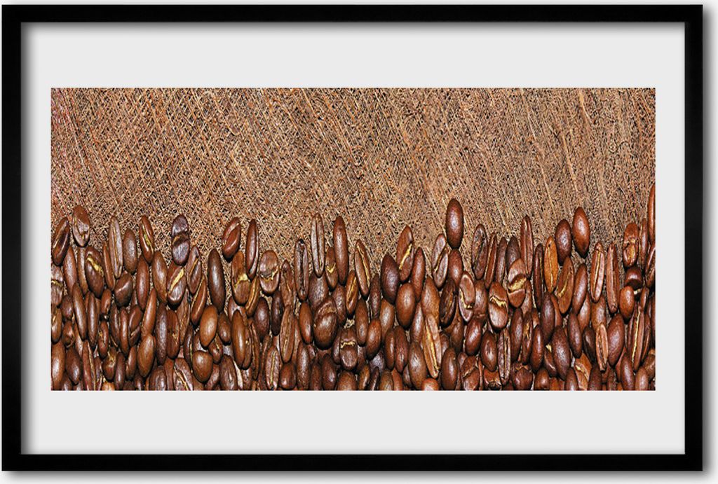 Bild 60x40 MDF-Rahmen Wandkunst Küche Kaffeebohnen