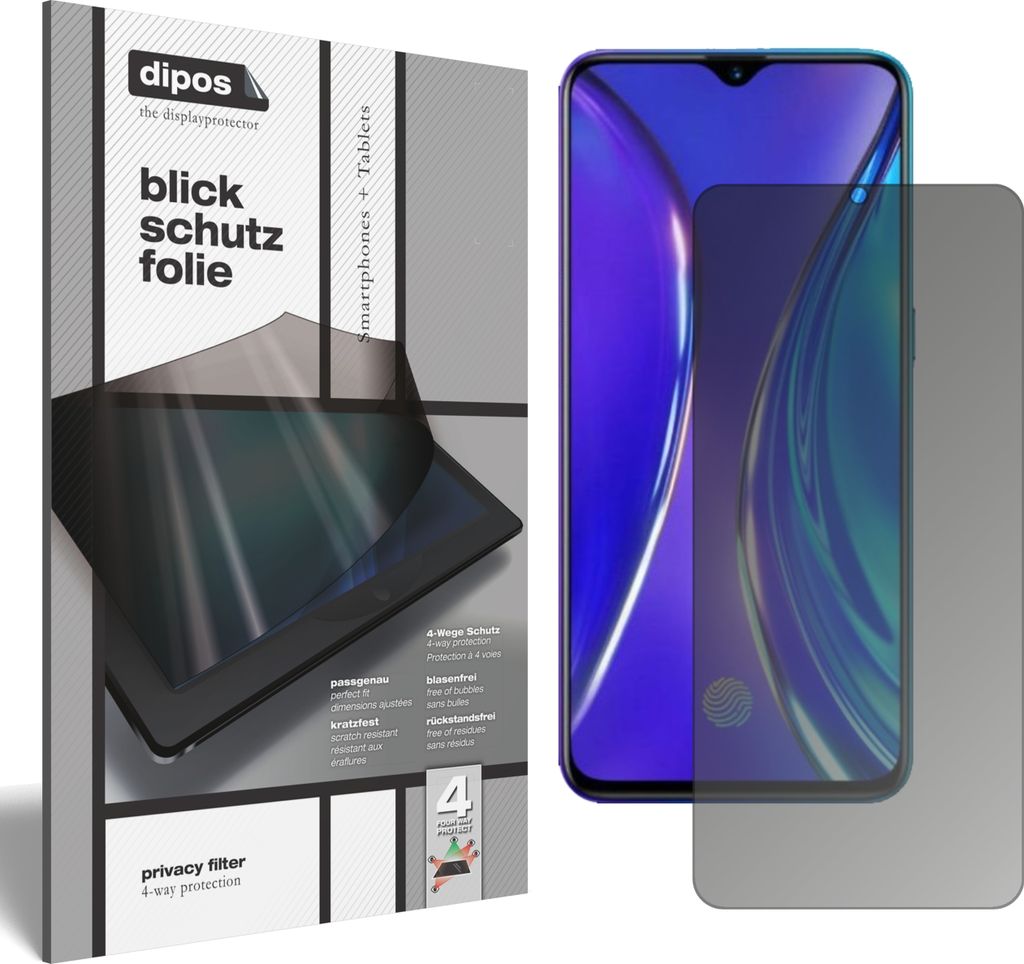 Blickschutzfolie für Oppo Realme X2 matt Schutzfolie Folie Display Schutz dipos