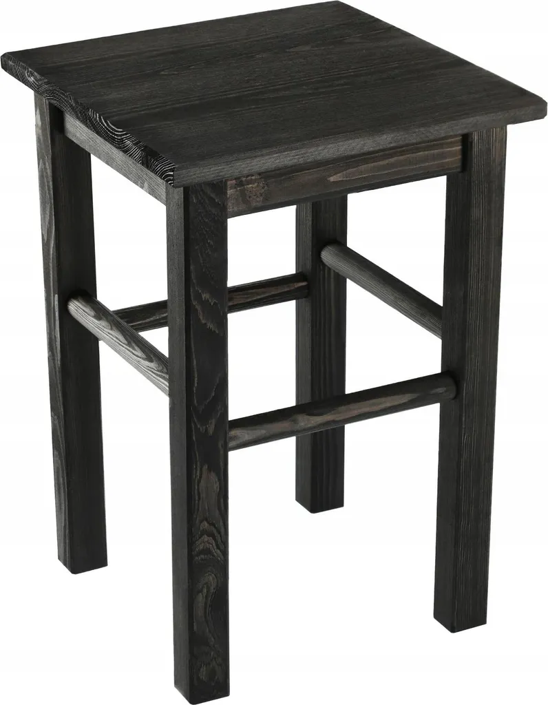 Sgabello Legno Nero 43,5 cm per Bambini e Cucina | Facile Montaggio