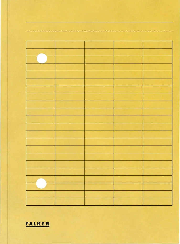 Set 100 Cartelle Circolari Falken A4 Gialle - Cartone Manila 250 g/mq