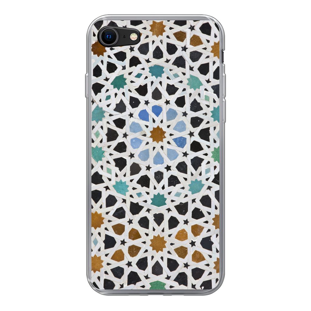 MuchoWow Handyhülle Schutzhülle Hülle für iPhone 8 Ein marokkanisches Mosaikdetail Silikon Softcase Handy Hülle - Schutzhaube