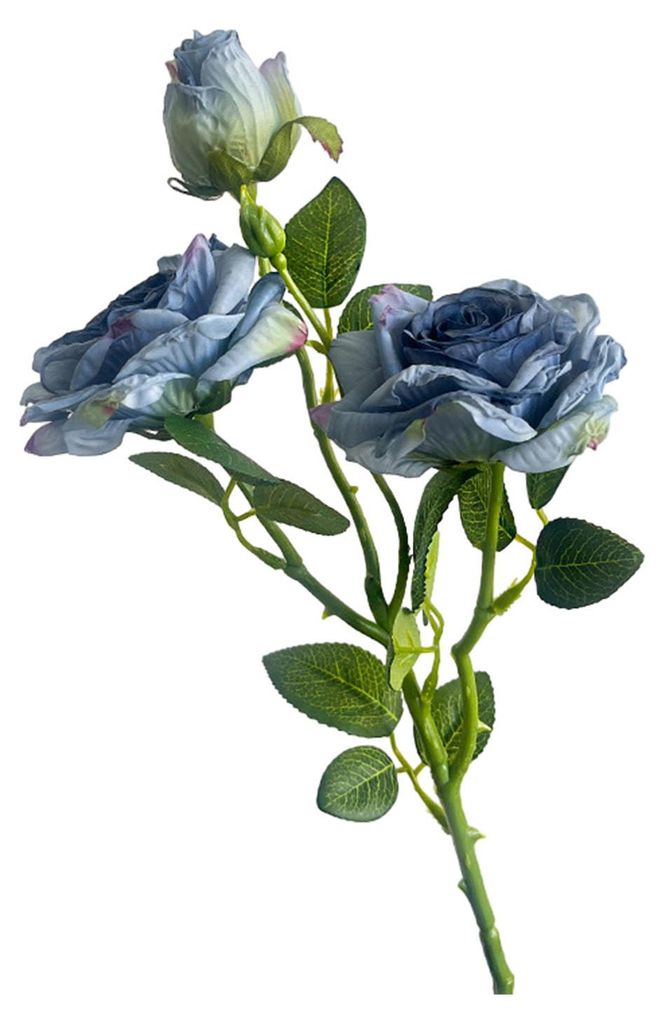 Künstliche dreiköpfige französische Rose, realistische Kunstblumen, Dekoration für drinnen und draußen, Hochzeits-, Garten-, Event- und Fotore...
