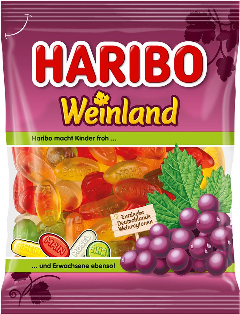 Haribo Weinland guma do żucia prawdziwe wino miękka owocowa Zdjęcie produktu 