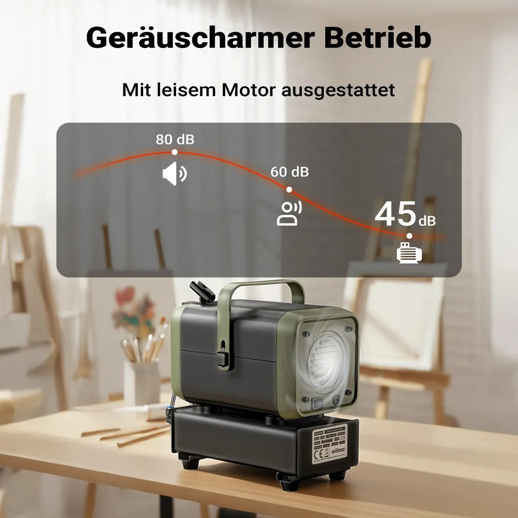 Compresseur design aérographe Wiltec avec manomètre et débit 28 l/min - 6