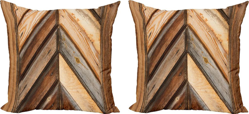 ABAKUHAUS Rustikal Kissenbezug Set (2Stück), Holzzaun Figur Vintage und Grunge Gartenarbeit unter dem Motto Natural Rural Pastorale Print, 50 x 50...