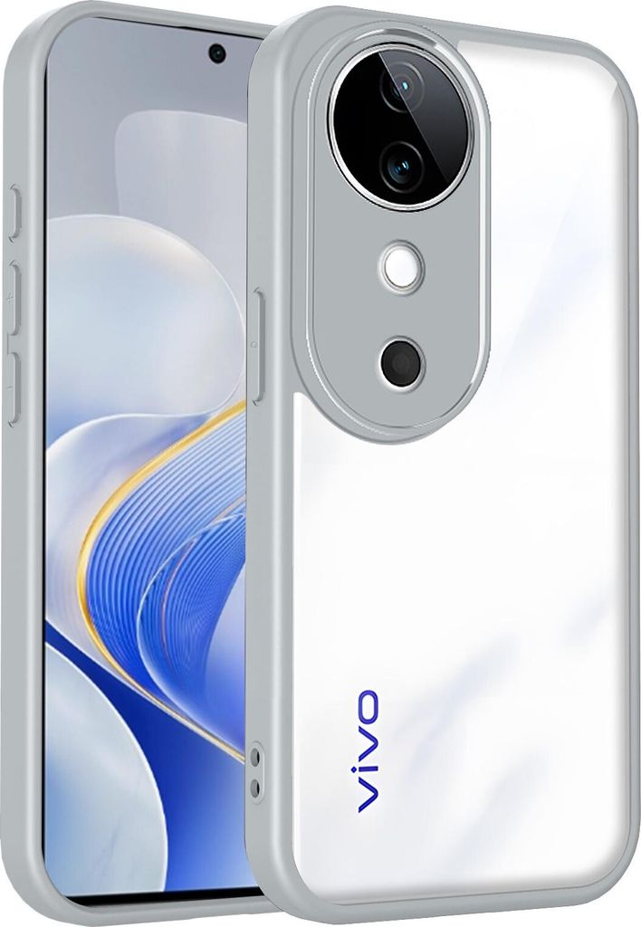 Hülle für Vivo S19 Transparente Rückseite TPU Bumper Stoßfest Handyhülle Grau