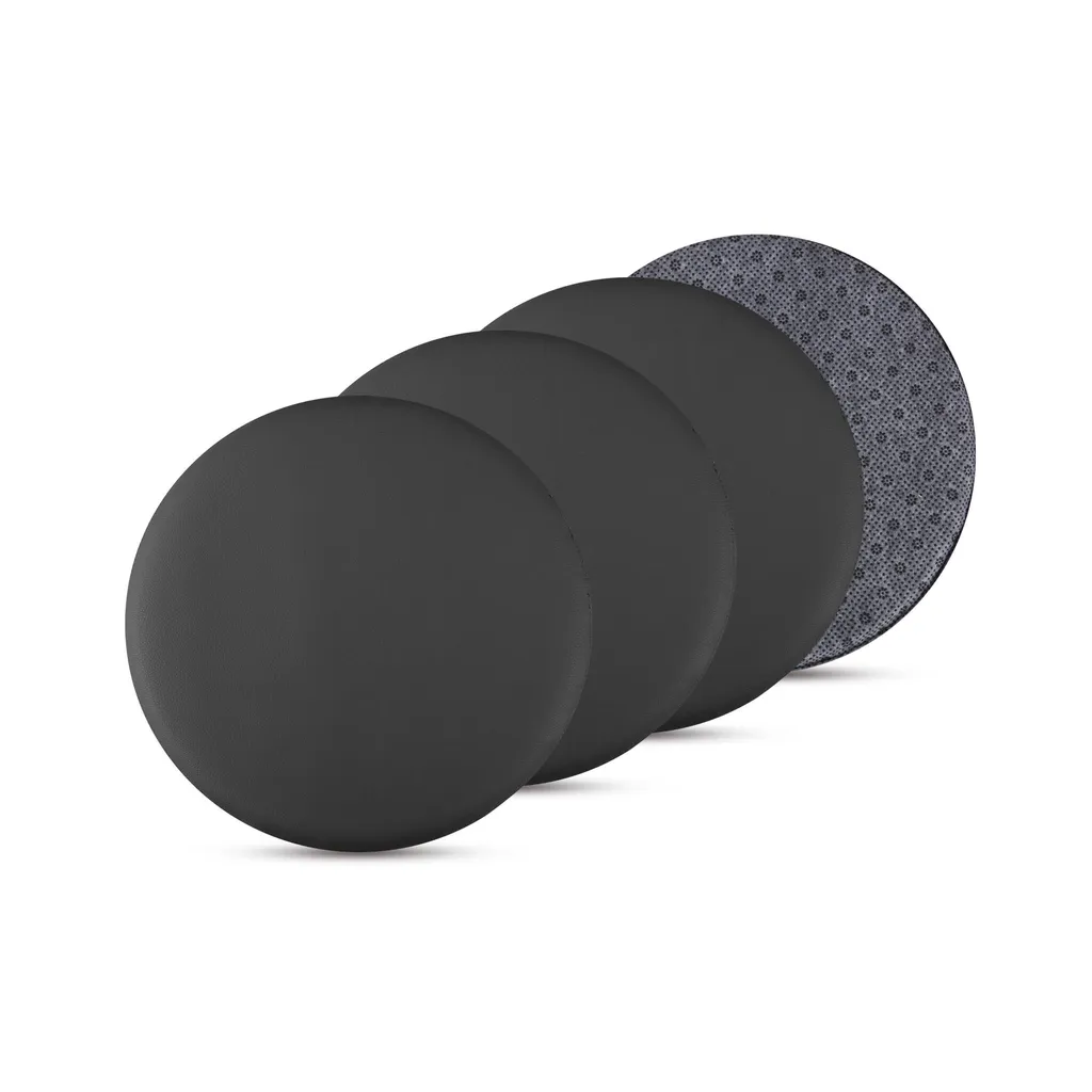 4 Cuscini Sedia Ecopelle Nera 38 cm con Antiscivolo - Offerta Bestlivings
