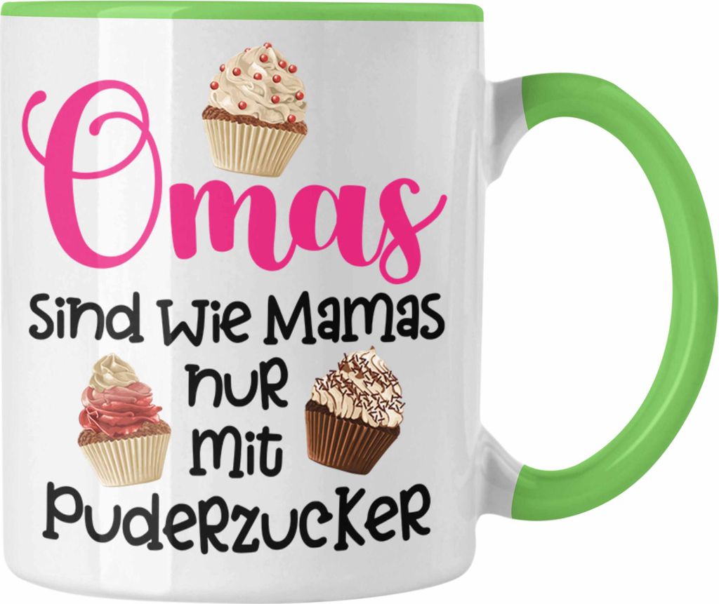 Trendation - Beste Oma Geschenk Tasse Geburtstagsgeschenk von Enkel Enkelin Geschenkideen Lustig Geburtstag Grossmutter (Grün)