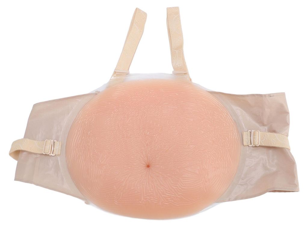 Künstlicher Schwangerschaftsbauch aus Silikon, ideal für Fotografie, Schauspielerauftritte und Kostüme (Cosplay), mit verstellbarem Gurt, Größe M