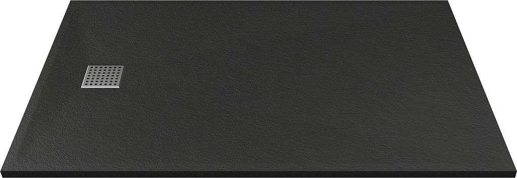 Boden- oder bodenbündige Harz-Duschwanne - Schwarz - 160 x 90 cm - MIRNOSA