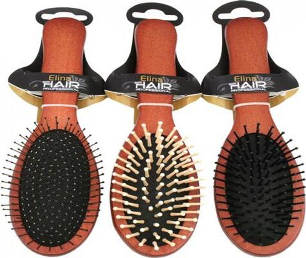 3er set Haarbürsten Holz Massage 22cm 3fach sortiert Wellness Haarpflege