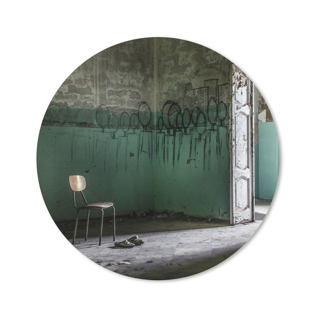 MuchoWow Mauspad Mousepad Stuhl - Stein - Tür - Architektur 50x50 cm - Mousepads - Maus Mat - Pad - Mausunterlage - Vinyl