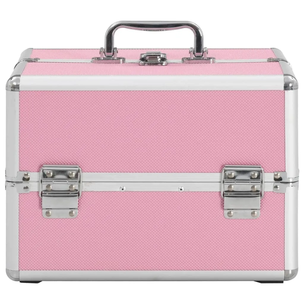 Mallette cosmétique en aluminium rose vidaXL robuste et grand format - 2