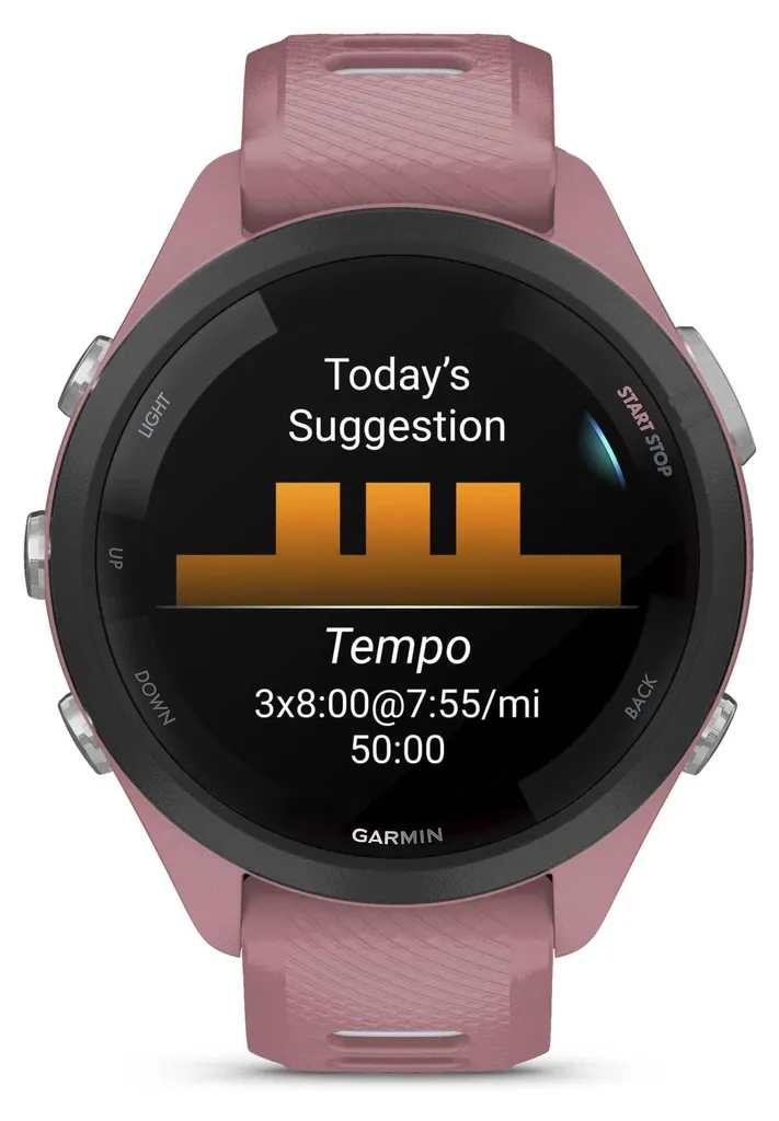 Améliorez votre Course avec la Garmin Forerunner 265S AMOLED Vieux Rose