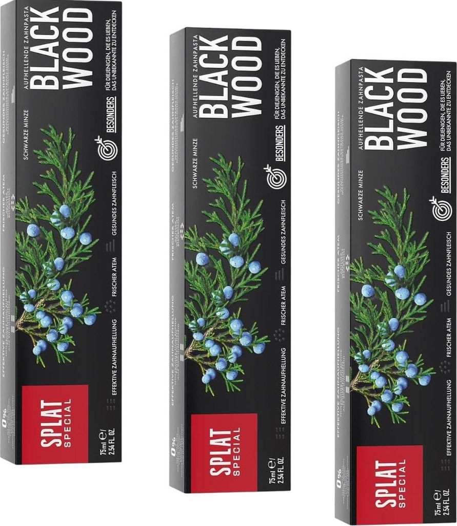 3x Splat Blackwood Whitening Zahnpasta 75ml (3x 75ml) Produktbild 