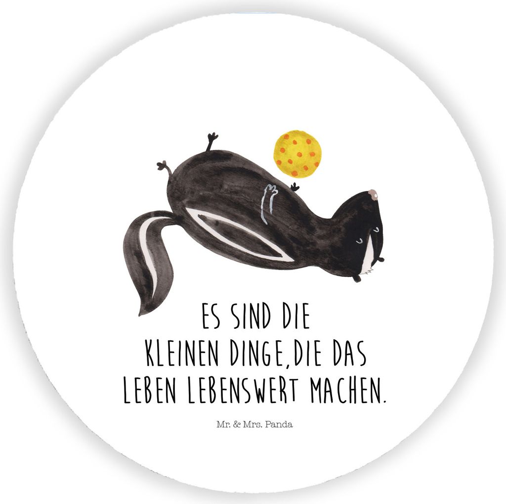 Mr. & Mrs. Panda magnet Stinktier Ball - Weiß - Geschenk, pinnwand, Skunk, Raubtier, Weisheit, Kühlschrankmagnet, Wildtier, für kühlschrank, St...