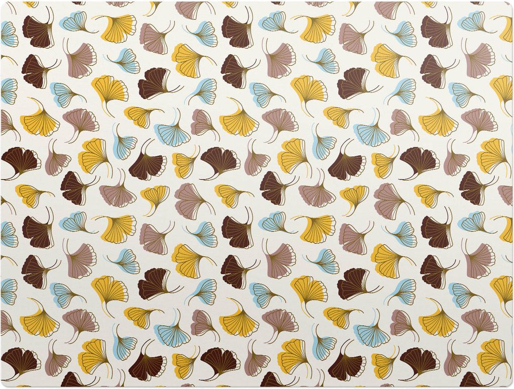 Gingko-Blätter-Muster – Bodenschutzmatte – Stuhlunterlage 120x90 cm – Rutschfest – Hartbodenmatte