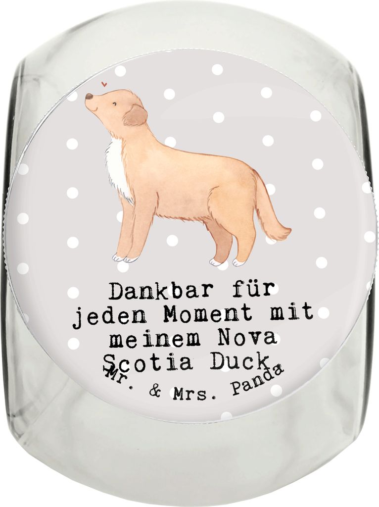 Mr. & Mrs. Panda Dose Nova Scotia Duck Moment L 870ml - Grau Pastell - Geschenk, Aufbewahrungsdose, leckerlidose, Tolling Retriever, Vorratsbehält...