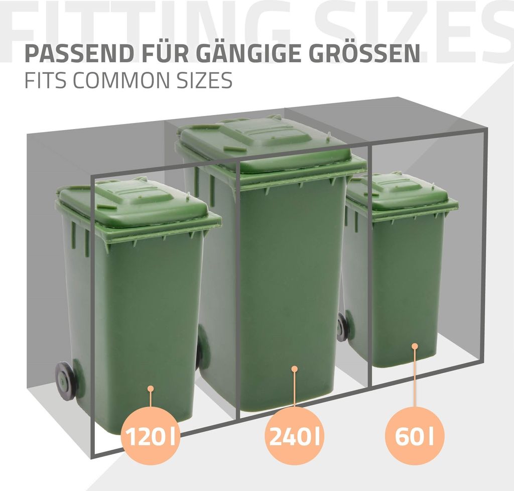 ML-Design 3-košový box na 3 koše, 240L 200x80x116,3 cm Obrázek produktu 5