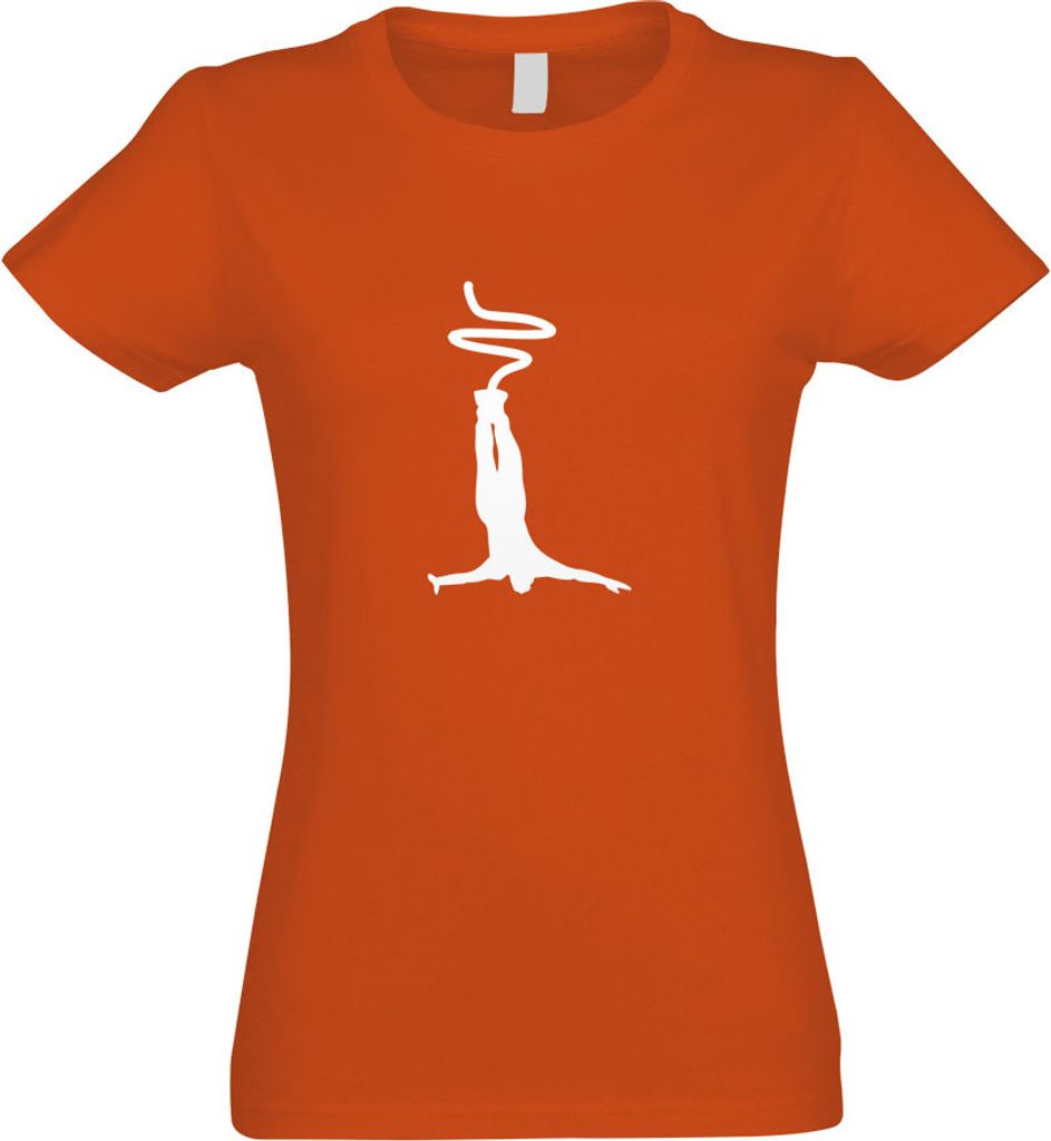 Kiwistar - T-Shirt tailliert - Damen - orange - Bungeespringen Springer - mit Motiv Bedruckt - Funshirt Design - Sport - Freizeit - Damen - L
