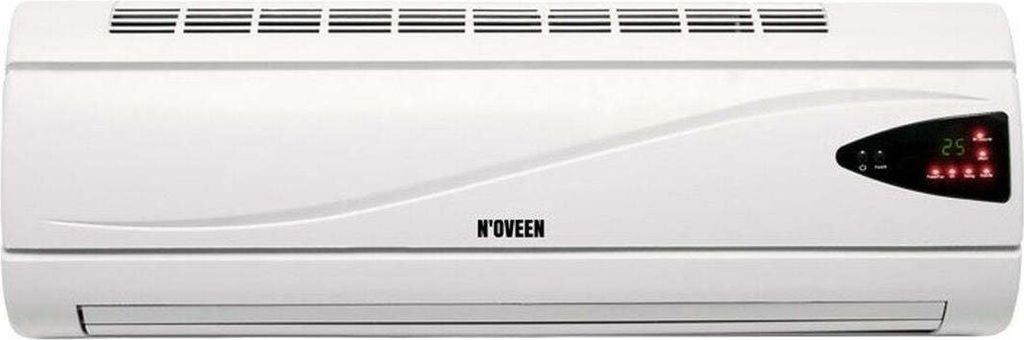A white N'oveen split wall heater is shown against a white background.
