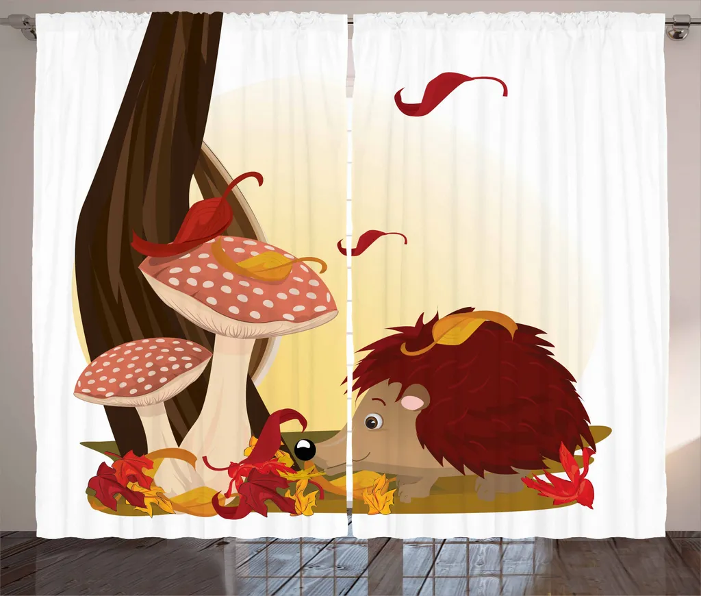 Tenda Design Rustico ABAKUHAUS 280x245 Multicolore Foglie Autunno