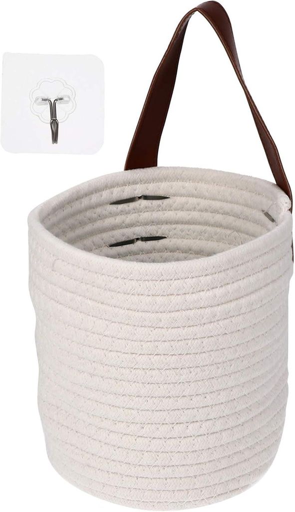 Handgewebter Wandkorb aus Baumwollseil, Wohnaccessoire, multifunktionale Aufbewahrung